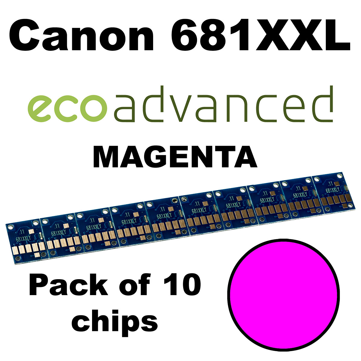 CHIPECO681XXLM ECO BLUE Canon 681XXL MAGENTA CHIP