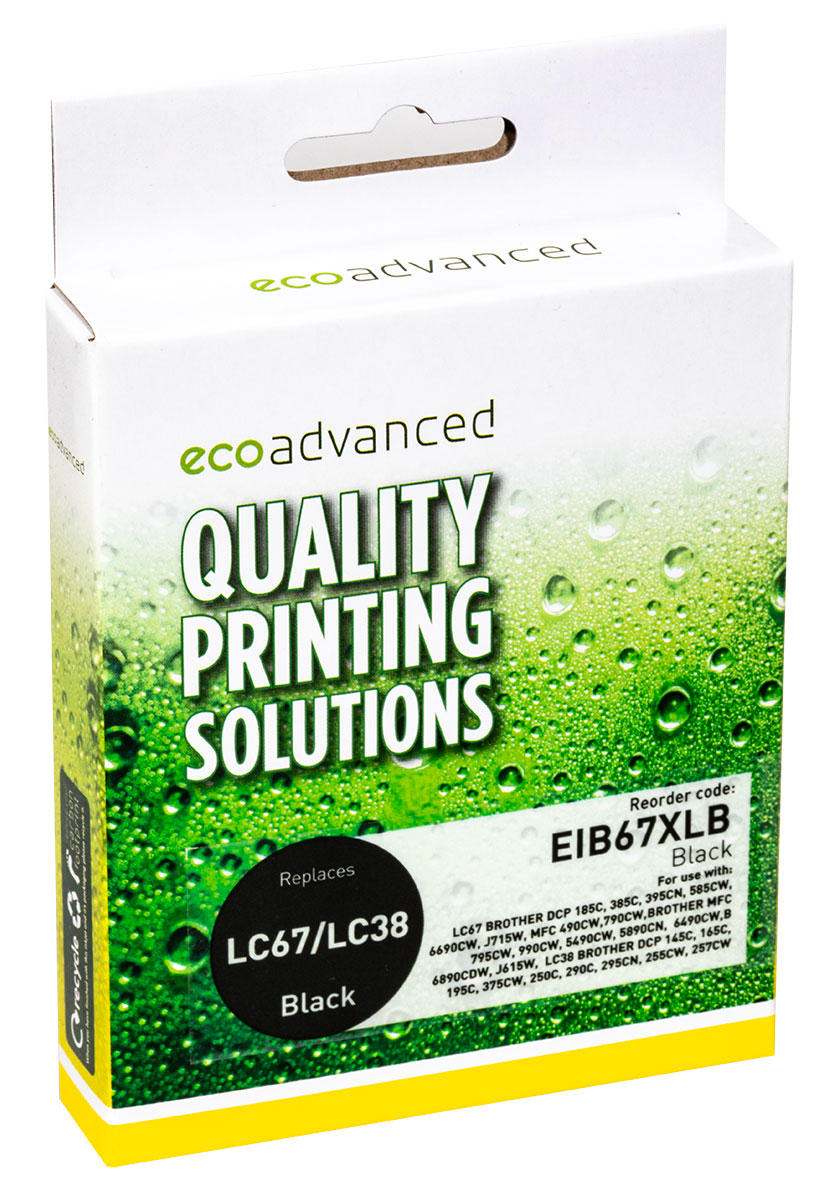 Gold Line Brother LC67 & 38 Black + extra ink