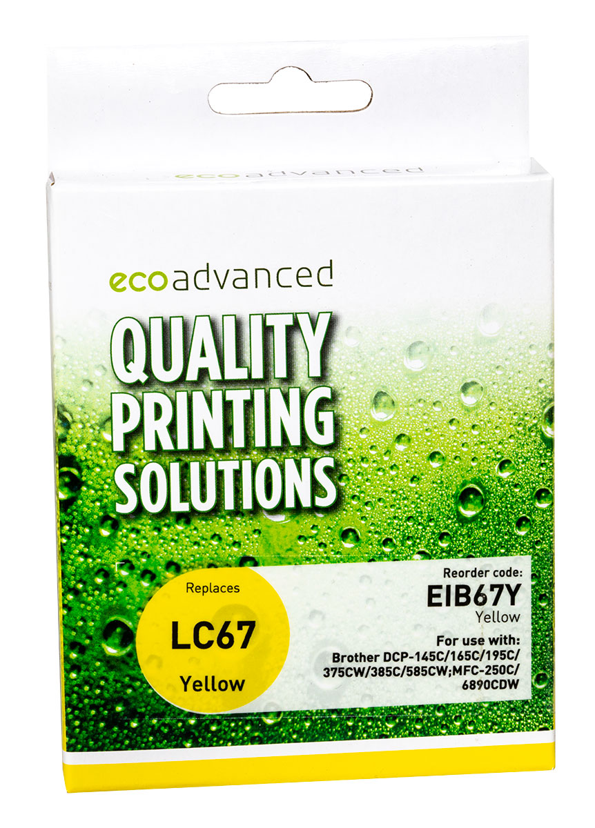 Gold Line Brother LC67 & 38 Yellow + extra ink